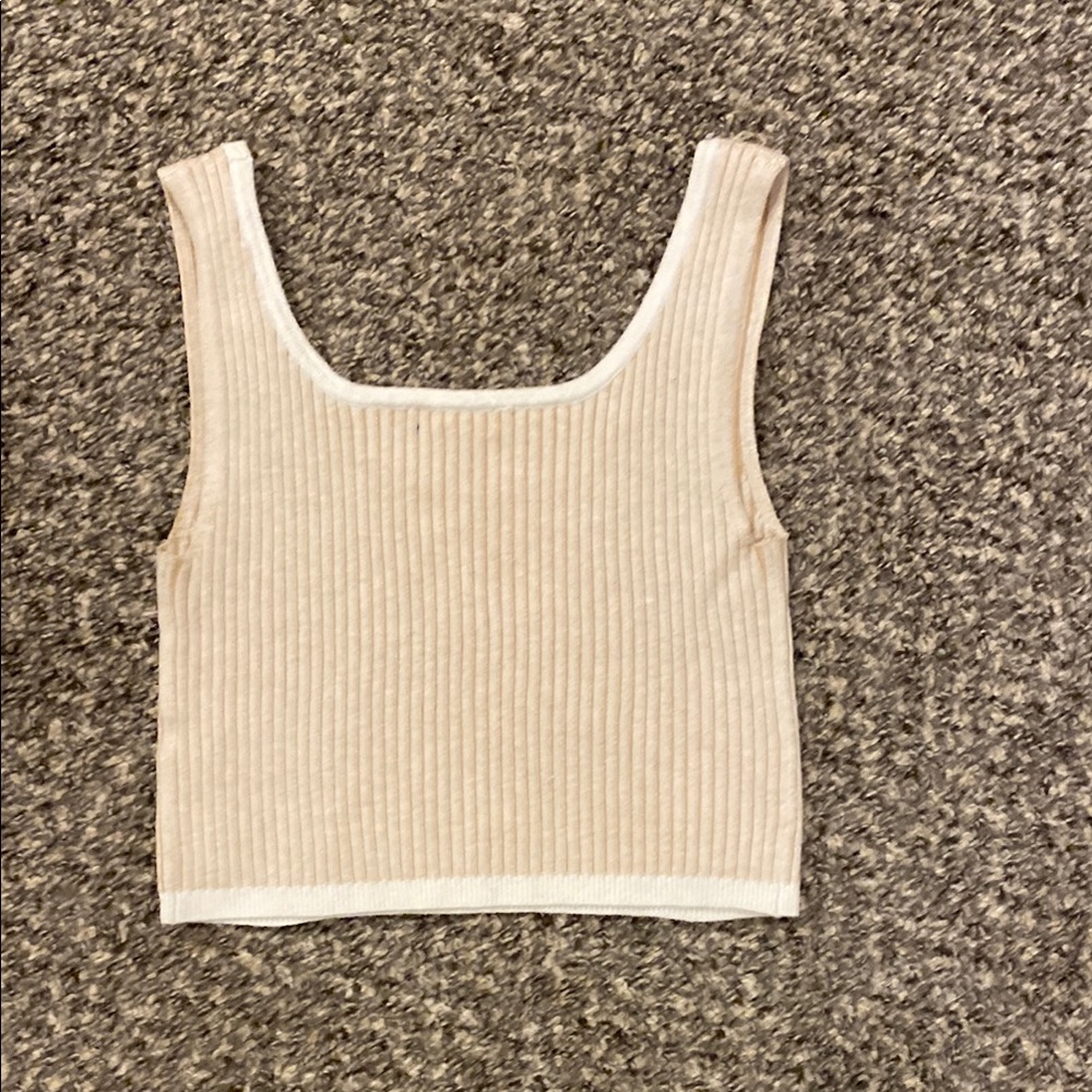 Wild Fable Cream Ribbed Tank Top - Picture 3 of 3